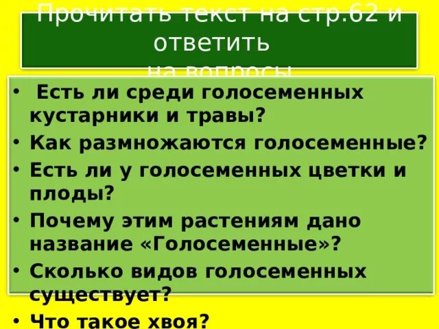 Есть ли среди указанных. Есть ли среди голосеменных кустарники и травы.