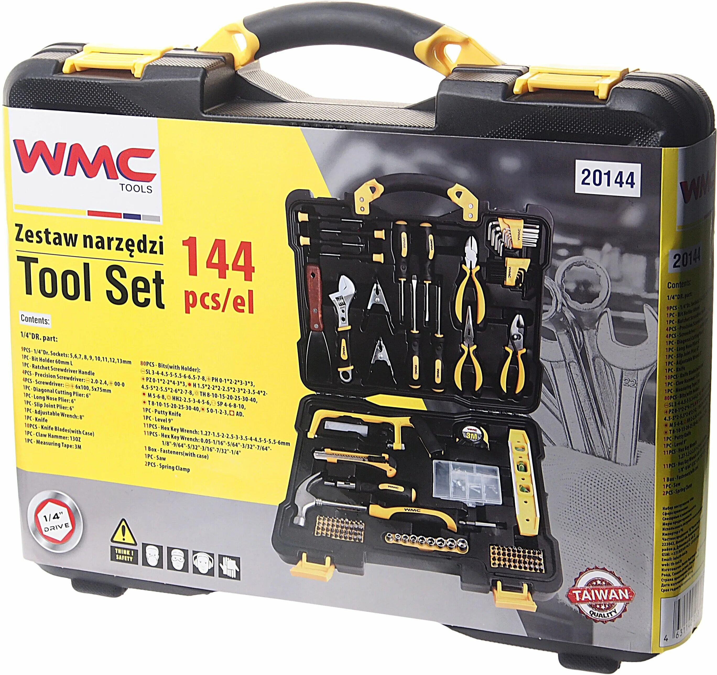 Набор wmc tools. Набор инструмента 144 пр. WMC Tools. WMC-20144. Набор инструмента WMC Tools 20144 144. Набор инструмента WMC Tools 1/4"Dr 6 граней 5-13мм 144 предмета WMC-20144.