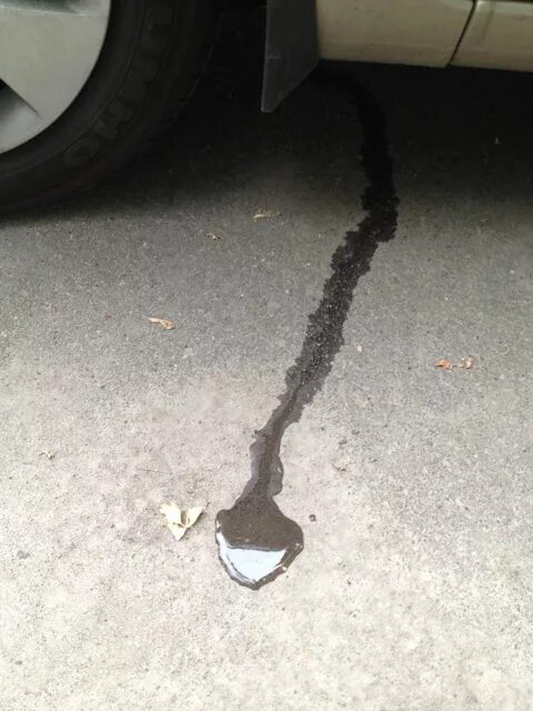 Масляное пятно под автомобилем. Из машины капает вода. Из машины капает вода. Из машины капает вода. Конденсат в выхлопной трубе.