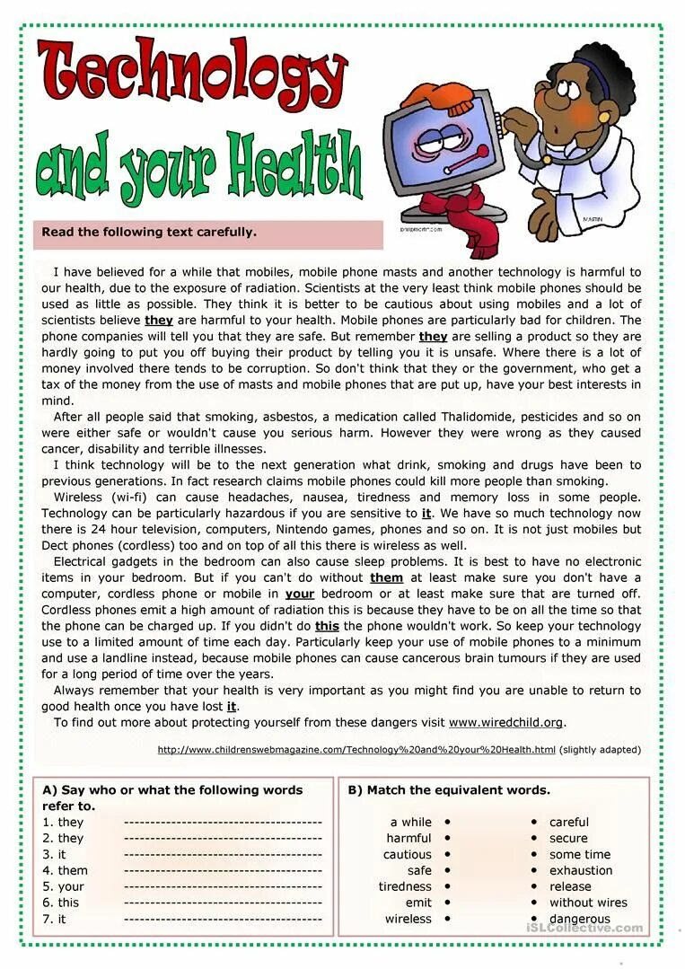 Read exercise. Gadgets reading comprehension. technology worksheets. reading comprehension with exercises. health reading comprehension.