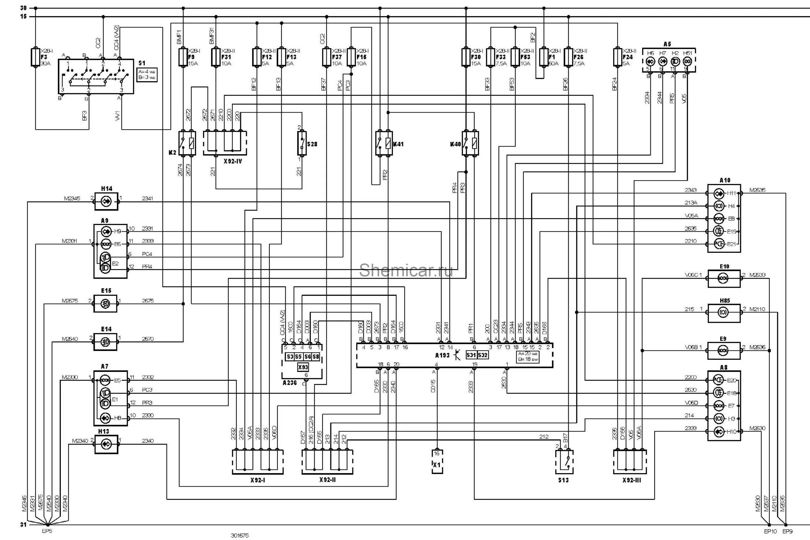 Simplified anti-lock braking system (Peugeot 405, 1987-1997) - "Electrical circu