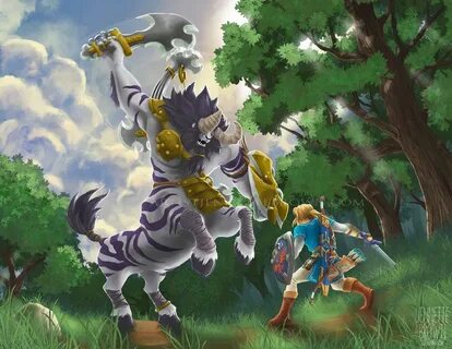 Legend of Zelda: Breath of the Wild - Lynel Fight by sugarpoultry.deviant.....