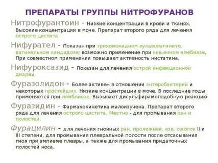 Нитрофураны препараты