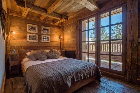 Интерьер спален в деревянных домах (63 фото)