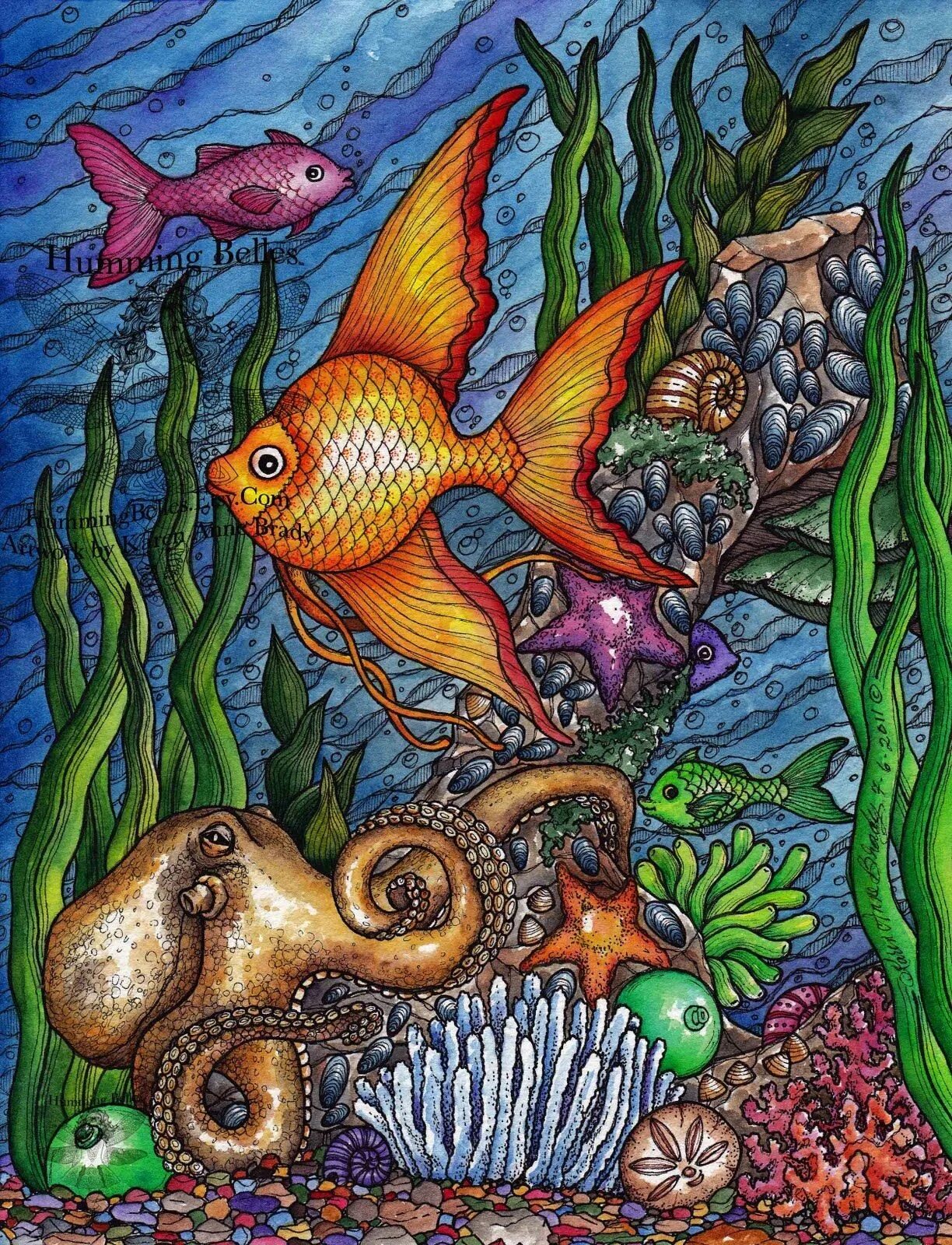 Как нарисовать морскую. Рисование подводный мир. Подводный мир рисунок. Рисование Морское дно. Стилизованный подводный мир.