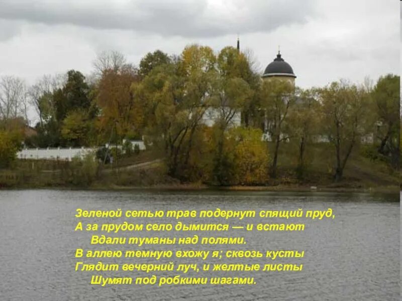 Лермонтов зеленой сетью трав. А за прудом село дымится и встают вдали туманы. Лермонтов зеленой сетью трав. Зеленой сетью трав подернут спящий. Лермонтов зеленой сетью трав подернут.
