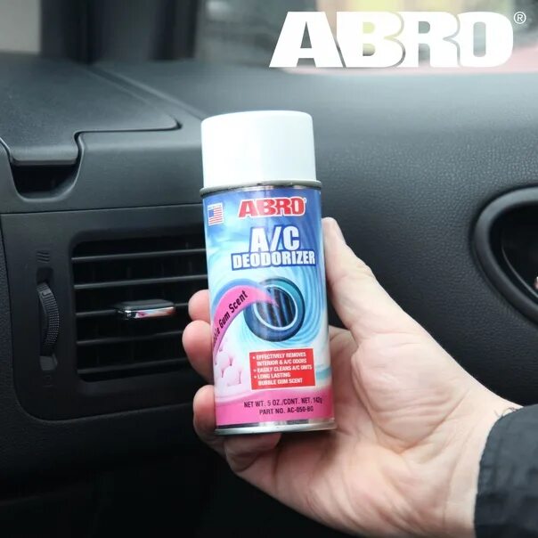 Как удалить запах из автомобиля. Очиститель кондиционера автомобиля abro. abro ac-050 очиститель-дезодорант автокондиционера. очиститель радиатора кондиционера корея. средство для избавления неприятного запаха в машине.