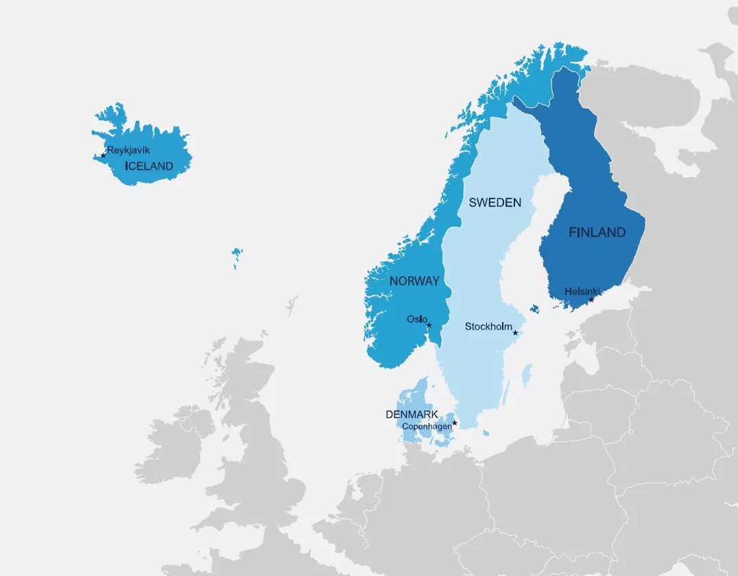 Норвегия Швеция Финляндия на карте. Scandinavian countries