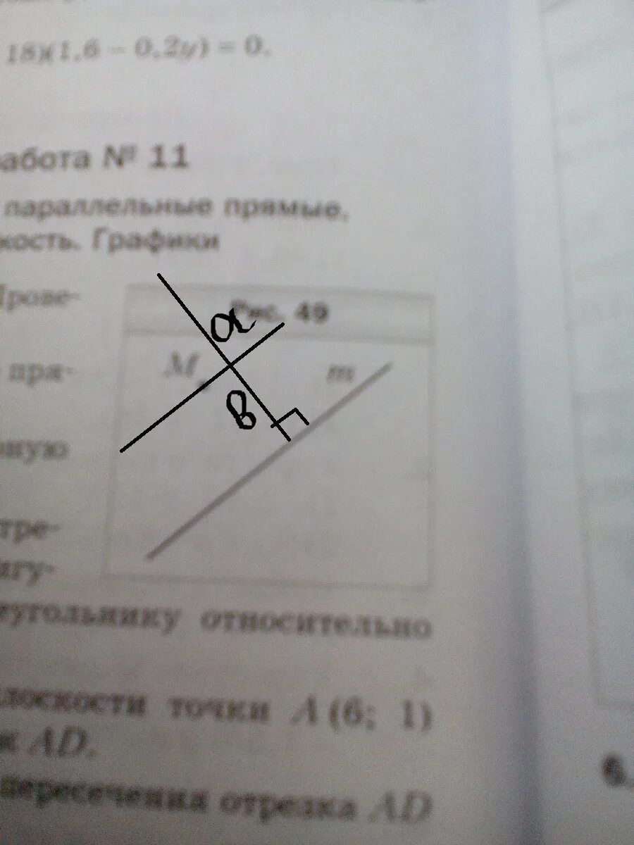 Проведите прямую b перпендикулярную прямой m. А параллельна б перпендикулярна. перечертите рисунок 49 проведите через точку м. перечертите рисунок 49 проведите через точку м 1 прямую а. перечертите в тетрадь и докажите что прямые параллельны.