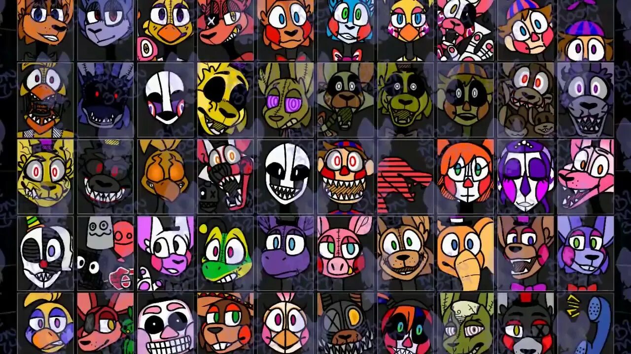 Ultimate custom night аниматроники. FNAF UCN. Герои ФНАФ 7. ФНАФ 7 персонажи. ФНАФ 7 персы.