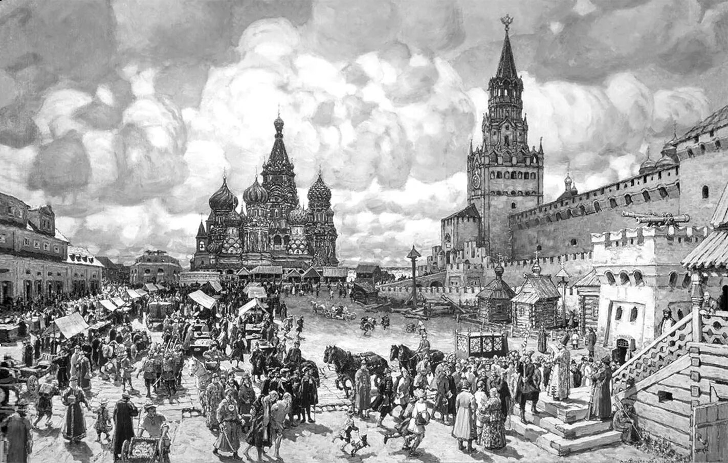 Красная площадь во второй половине 17 века Васнецов. История 9 17 века