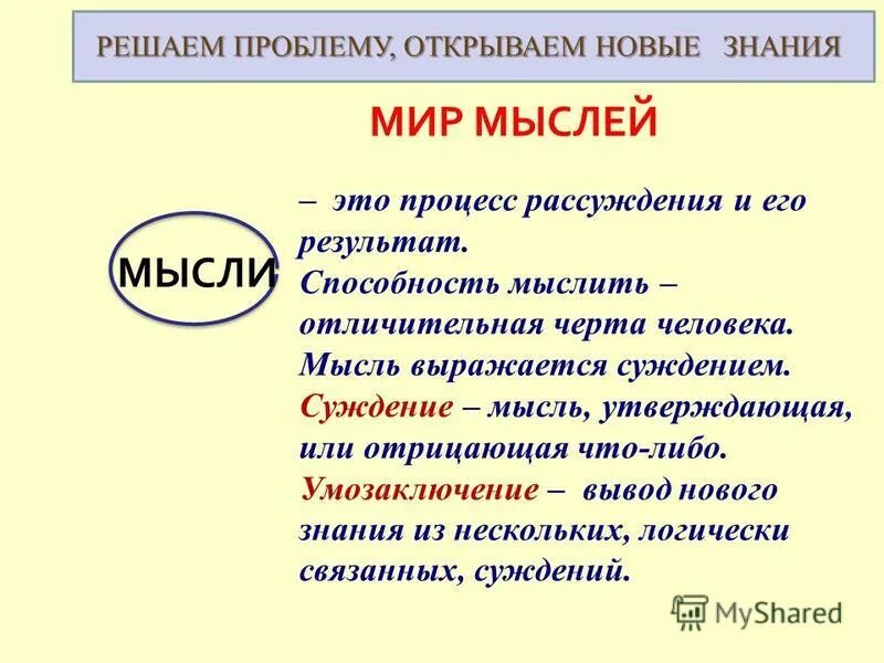 Новые люди какие идеи. Мысли это в обществознании. Мысль это определение. Мир мыслей Обществознание. Духовный мир 6 класс.