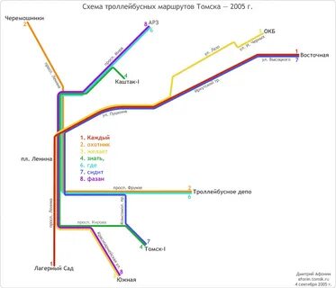Схема движения троллейбуса 1