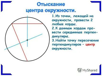 Серединный перпендикуляр к хорде