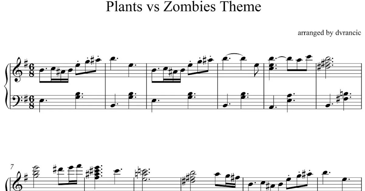 Plants vs Zombies Ноты. Ноты растения против зомби на пианино. Растения против зомби Ноты для фортепиано. Ноты для фортепиано из игры растения против зомби.