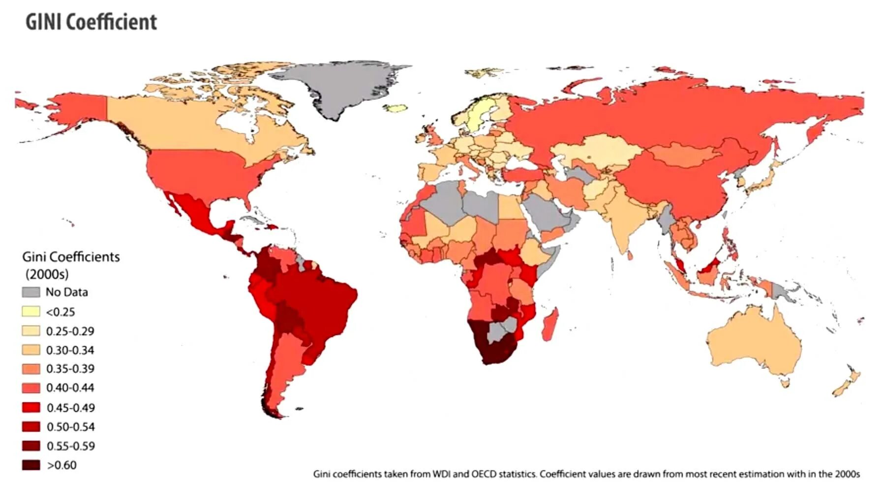 Коэффициент Джини по странам. Неравенство в мире карта. Страны по неравенству доходов.