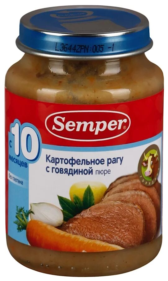 Говяжье пюре. Детское пюре semper. детское питание семпер говядина. semper картофельное рагу. детское питание semper пюре говядина.