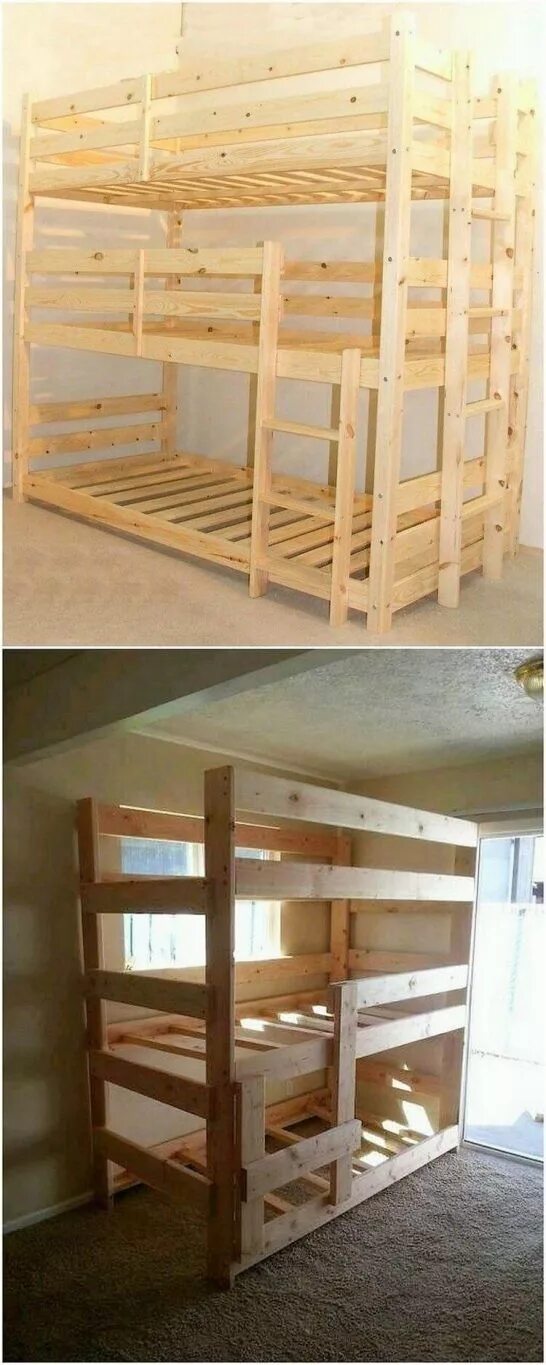 Детская кровать из паллет. Двухъярусная кровать для детей из поддонов. Двухъярусная кровать из паллет. Двухъярусная кровать из поддонов. Двухъярусная кровать лофт дерево.