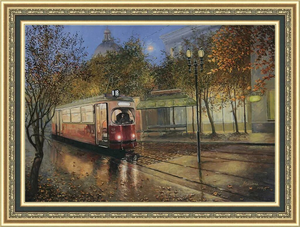 Город трамвай детвора. Лушпин художник трамваи. Трамвай живопись. Трамвай осень. Зимний трамвай картина.