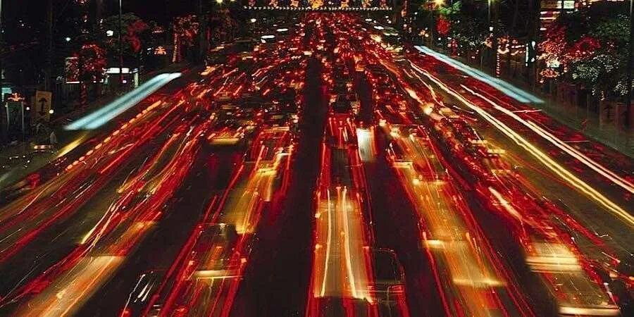 Дорожный трафик. Автомобильный трафик в Японии. Night Traffic Jam. Traffic at Night.