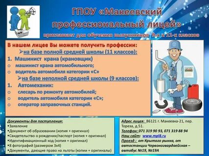 Профессии лицея