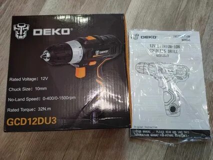 12в дрель deko