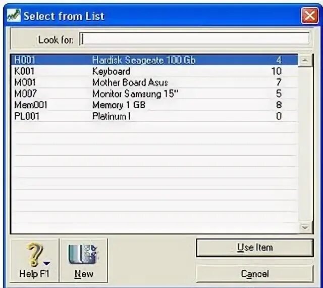 Look at the list of