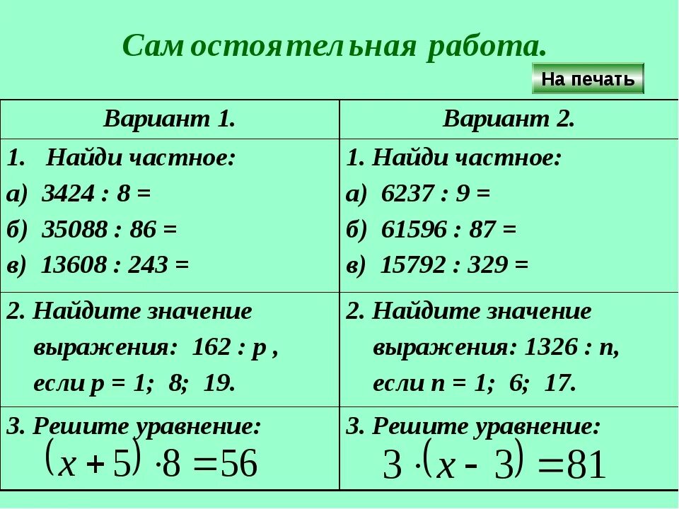 Работа 12 по теме деление