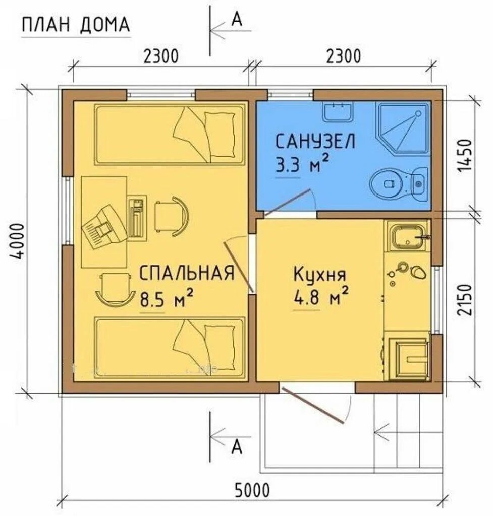 Проект каркасного дома 4 4