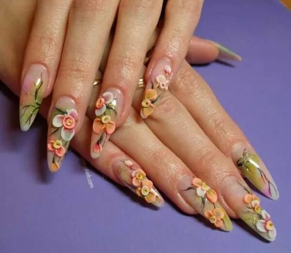 Акриловые ногти фото Stunning Fingernail Design: Get +30 Ideas Fingernail designs, Wedding nail polis