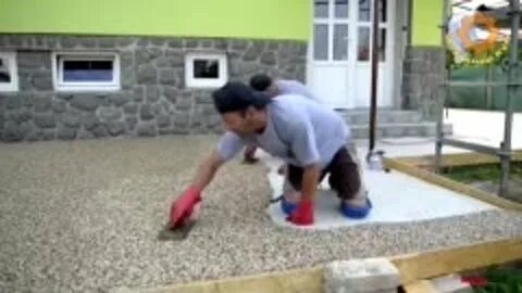 Как делают каменный ковер