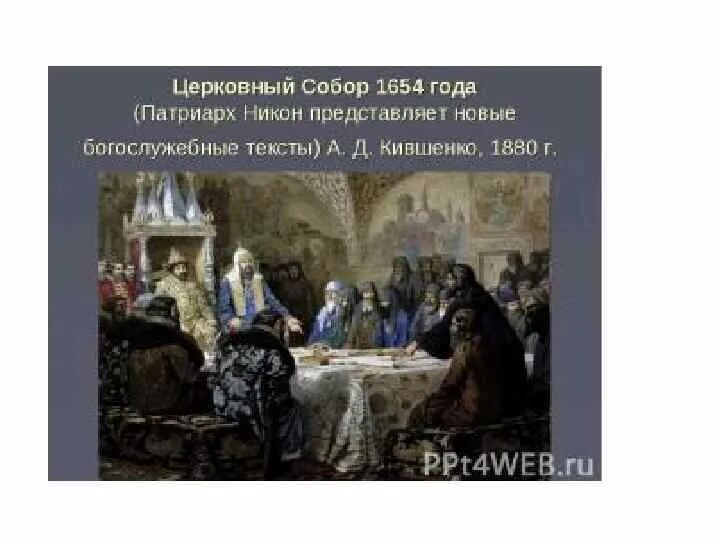 Решения церковных соборов 1654. Сопоставьте решения церковных соборов 1654