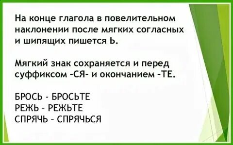 Ь на конце глаголов не пишется