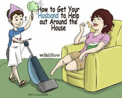 Wife cleaning up