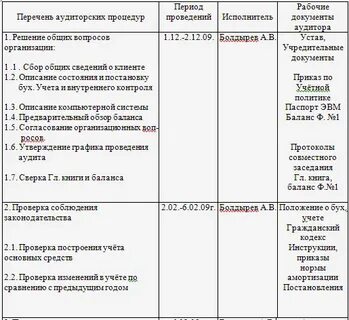 Программа аудита является