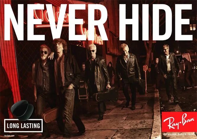 Never banned. Never. Never hide. Never banned. Ray ban реклама.