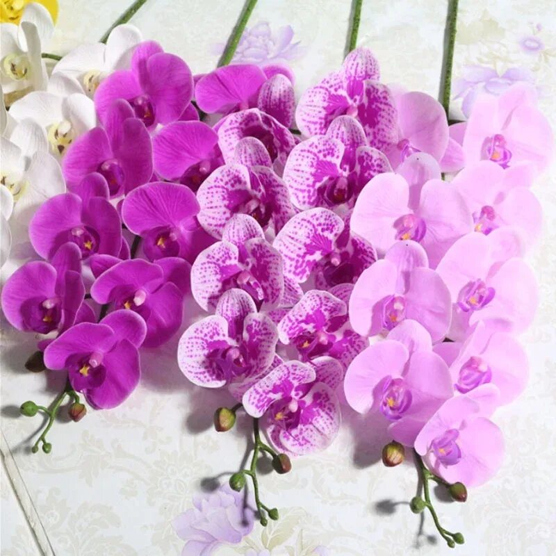 Storczyk Sztuczny Kwiaty Orchidea 3P guma jak żywy - buy at the price of $23.58 