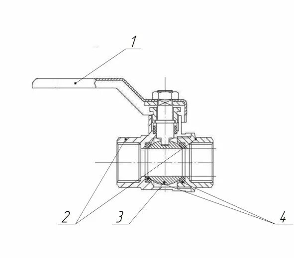 Разрез шарового крана