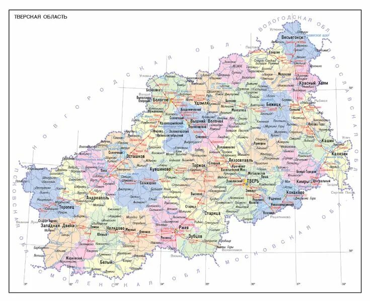 Тверская область граничит с областями. Тверская область на карте границы. Тверская область географическое положение. С кем граничит тверская обл. Тверская обл на карте с городами и поселками подробная.