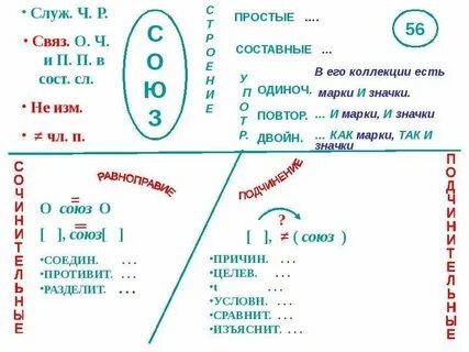 Дидактический материал по теме союз 7 класс