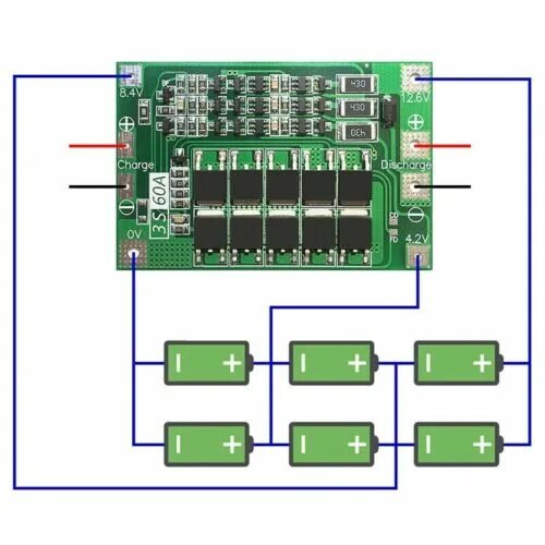 Схема защитной платы литиевой батареи 4S 30A 14.8V Li-on Lithium Akku Batterie Schutz Platine BMS PCB Protection 42516