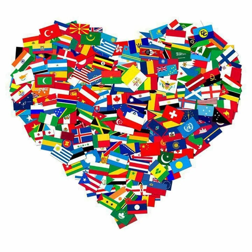 Как называют людей знающих много языков. Сердце из флага.