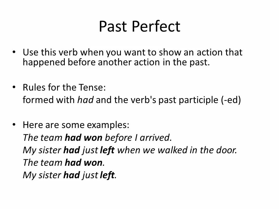 Past perfect. Past perfect use. When we use past perfect. Past perfect usage. Hear past perfect