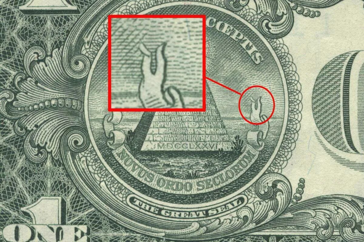 Почему 1 доллар. Масонские символы. Тайные символы на долларе. 1 Доллар знаки на купюре. Масонский знак на однодолларовой купюре.