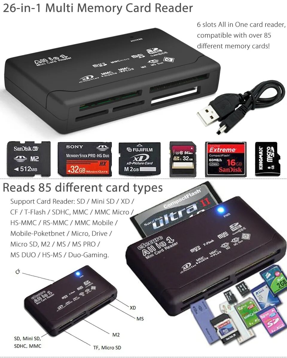 Mini Multi in one Memory Card Reader. Mcr4600 Mini Card Reader USB rohs. Мульти кард ридер с мини кард. Слот SD-Card Reader.