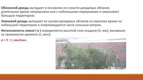 Ливневые дожди особенно характерны для каких широт