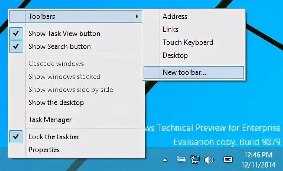 Enable quick. Showtaskviewbutton. quick launch buttons.