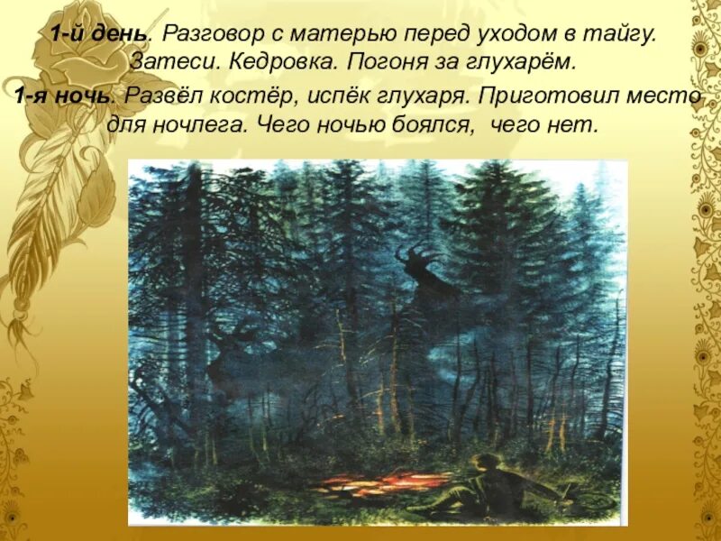 Второй день васюткино озеро. Васюткино озеро Астафьев Тайга. Васюткино озеро 5 класс первый день в тайге. Васюткино озеро 1 день в тайге. Васюткино озеро 1 ночь в тайге.