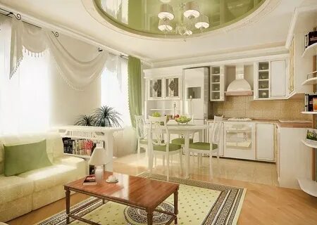 Кухня гостиная в частном доме 30 кв