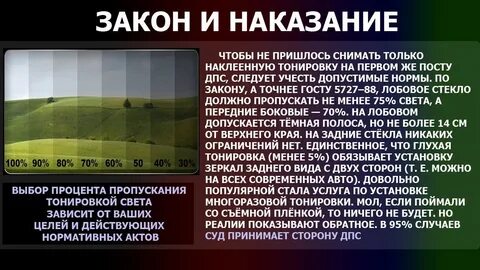 Какую тонировку можно клеить на передние